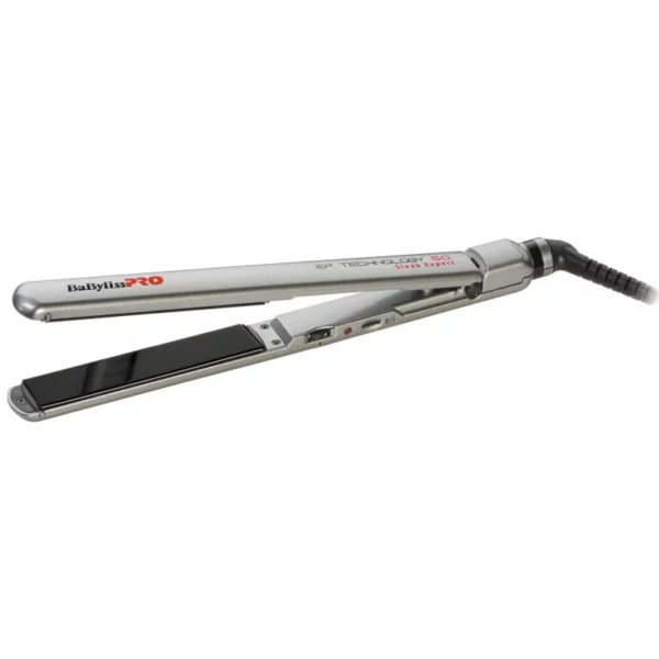 Lisseur Sleek Expert BaBylissPRO gris ouvert avec plaques noires